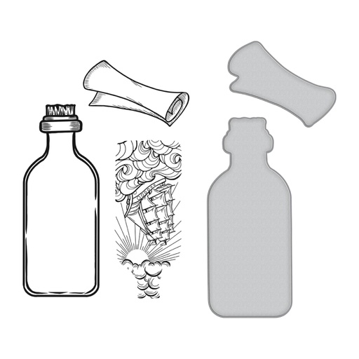 Spellbinders Stamp & Die Set - Message In A Bottle 