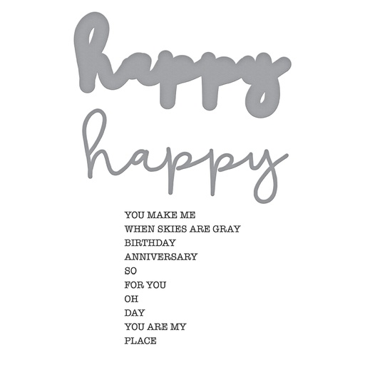 Spellbinders Stamp & Die Set - Happy Expressions 