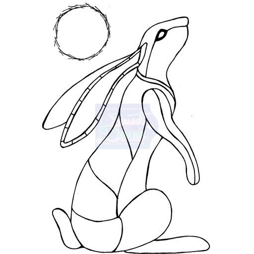 Sweet Dixie Zendoodle Moon Gazing Hare by Lindsay Mason