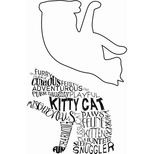 Sweet Dixie Typography Kitty Cat stamp set by Sharon Callis