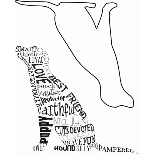 Sweet Dixie Typography Puppy Power stamp set by Sharon Callis