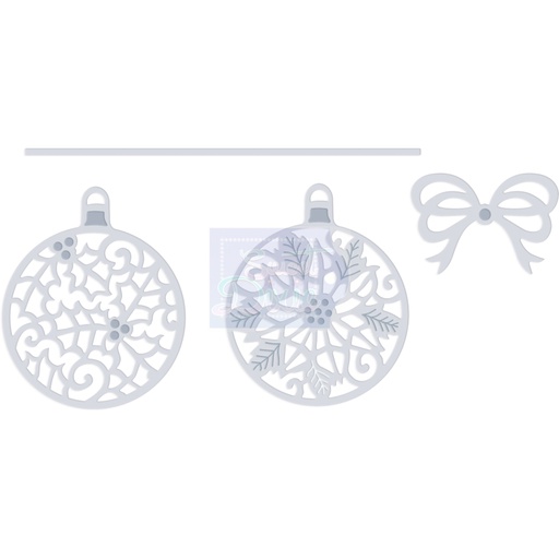 Sweet Dixie Holly & Poinsettia Baubles die set