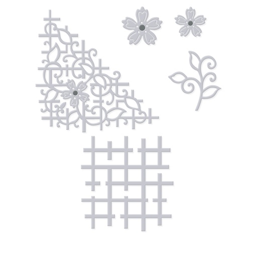 Sweet Dixie Floral Lattice Corner & More die set