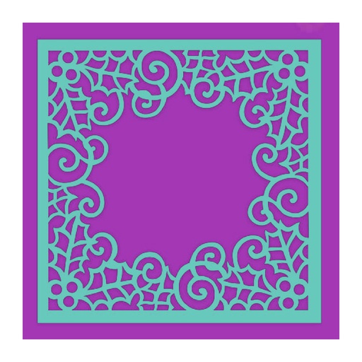 Sweet Dixie Swirling Holly Frame Stencil