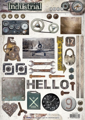 A4 Industrial Vintage Numbers 390